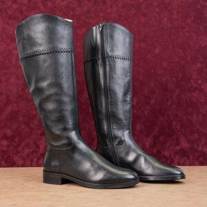 Jack Rogers Women Adeline Black Leather Riding Equestrian Knee Boots size 9